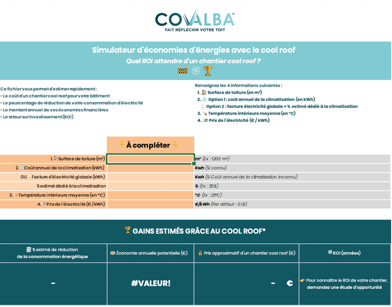 Prévisualisation du simulateur ROI cool roof